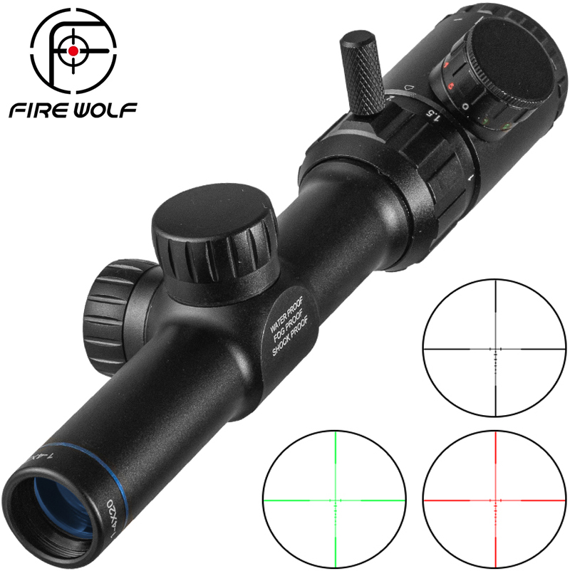 Outdoor Hunting Lab - Yangın kurt 1-4x20 tüfek kapsam yeşil