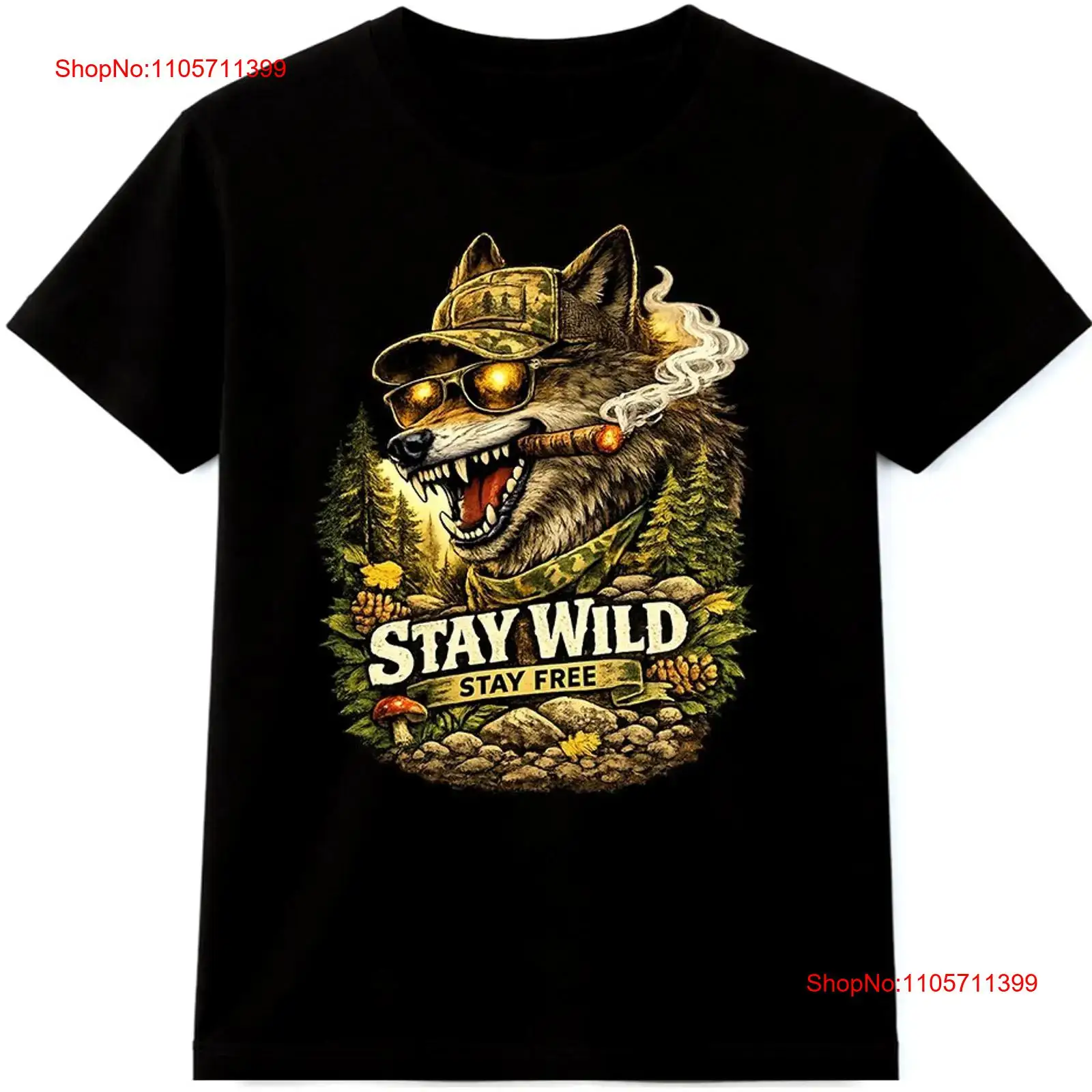 Wildman Hunting & Outdoor Robertson - Kurt Tişörtü Vahşi Kalın Ücretsiz Açık