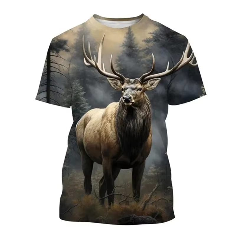 Deer 3D Printing T-shirt Funny - Outdoor Hunting Graphic Tees incelemesi ve fiyatı