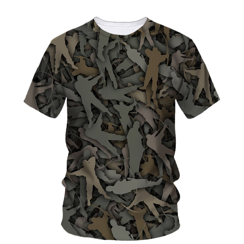 Yaz moda yeni avcılık Camo gra - Outdoor Hunting Graphic Tees incelemesi ve fiyatı
